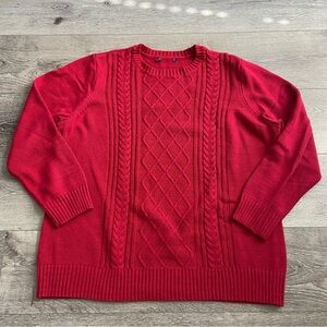 Vintage Red Cable Knit Sweater